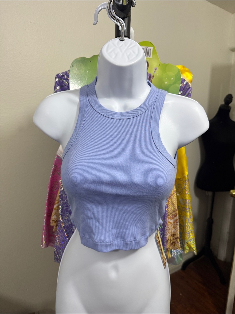 OGL blue Fitted Sleeveless Crop Tank Top